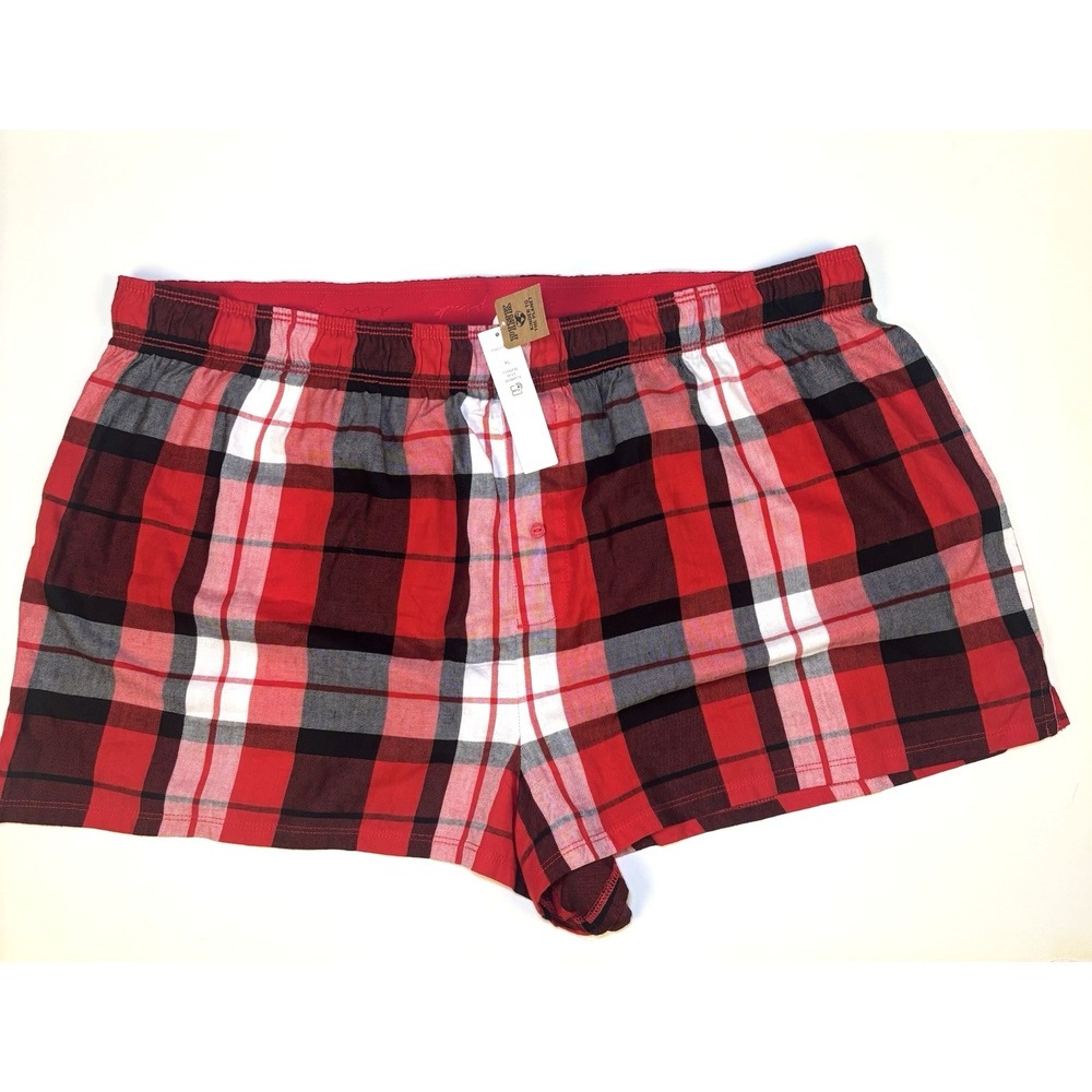 Victoria Secret Pink Plaid Sleep Shorts Size XL NEW with tags - Stretch